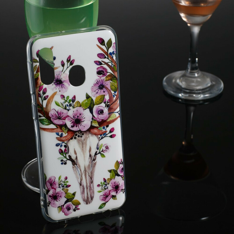 Coque Samsung Galaxy A20e Wapiti Fleuri Fluorescente Coque Samsung Galaxy A20e Wapiti Fleuri Fluorescente