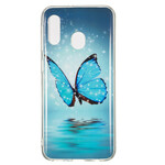 Coque Samsung Galaxy A20e Papillon Bleu Fluorescente Coque Samsung Galaxy A20e Papillon Bleu Fluorescente