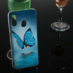 Coque Samsung Galaxy A20e Papillon Bleu Fluorescente Coque Samsung Galaxy A20e Papillon Bleu Fluorescente