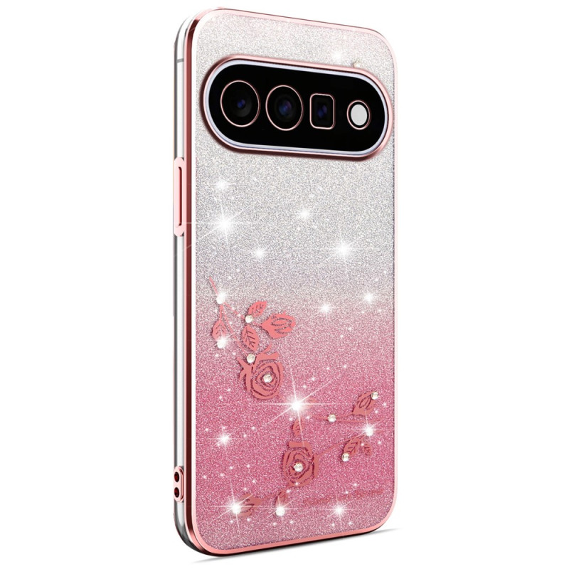 Coque Google Pixel 11 Fleurs et Strass KADEM