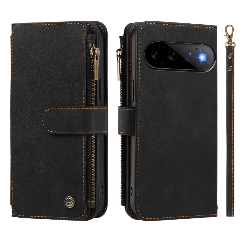 Housse Google Pixel 11 Pro / 11 Portefeuille Effet Daim à Lanière