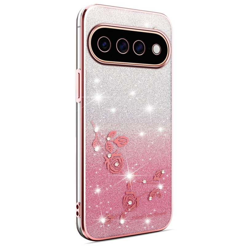 Coque Google Pixel 11 Pro Fleurs et Strass KADEM