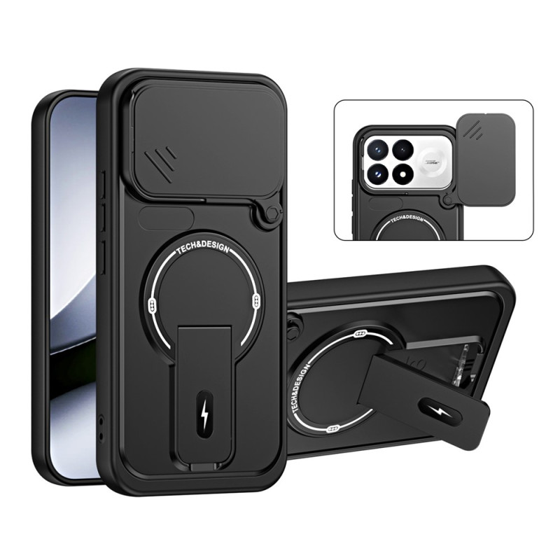 Coque Poco F9 Pro Cache Caméra Coulissant et Support Multi-Angle