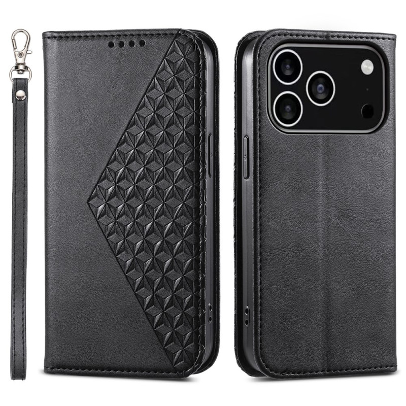Housse iPhone 18 Pro / 17 Pro Motif Losanges à Lanière