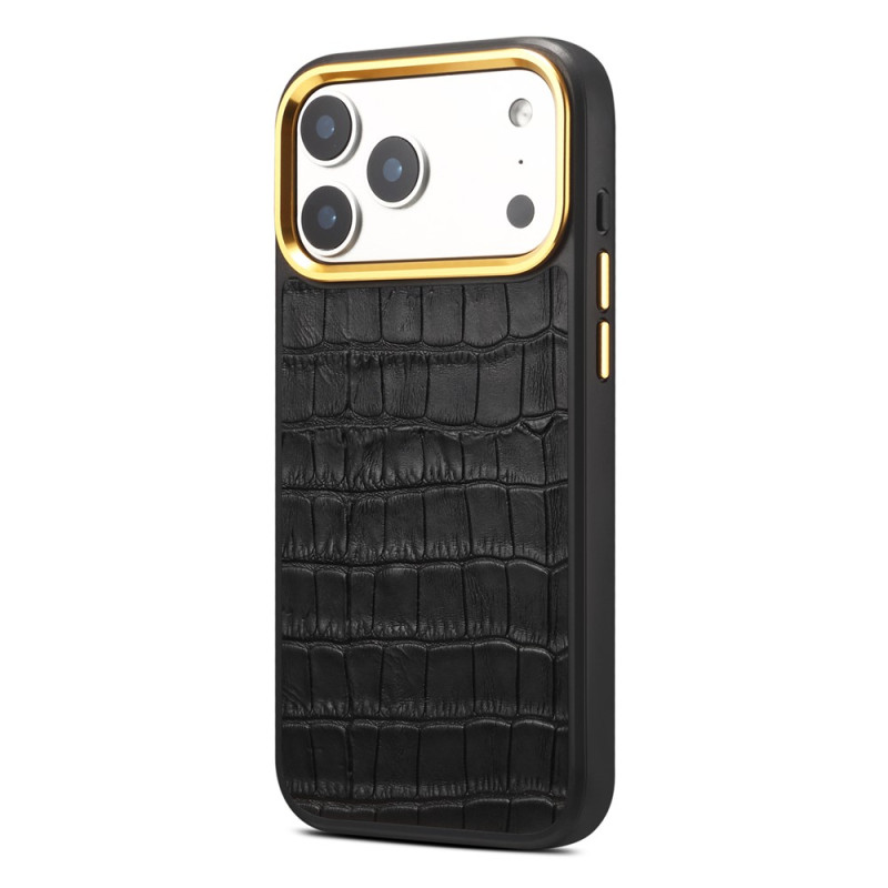 Coque iPhone 18 Pro / 17 Pro Magnétique Cuir Effet Crocodile