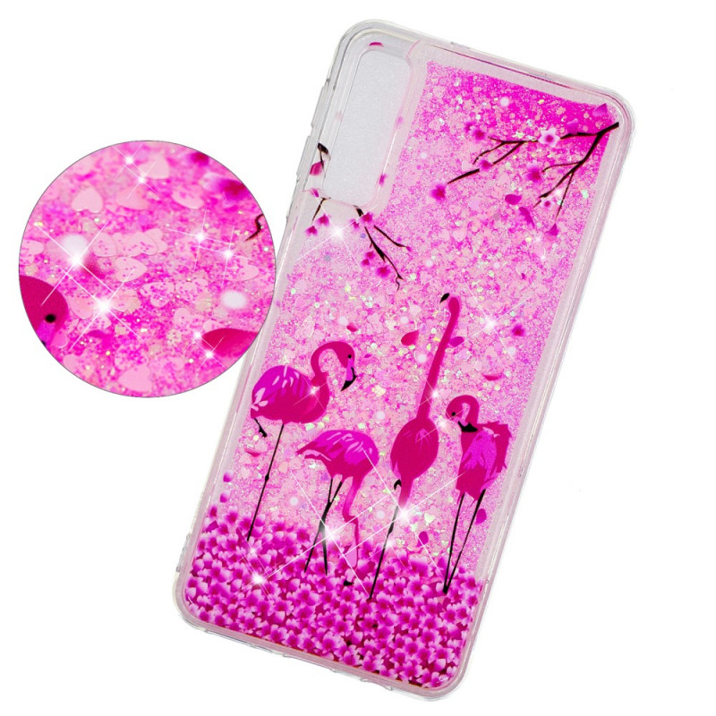 coque samsung a70 flamant rose