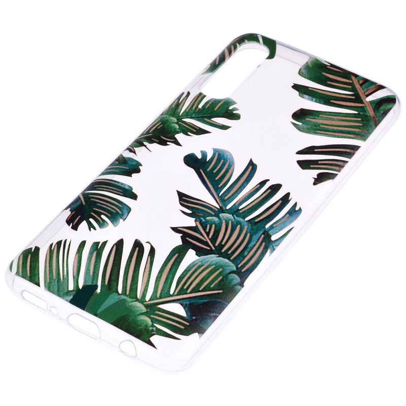 Coque Samsung Galaxy A70 Transparente Feuilles Vertes Coque Samsung Galaxy A70 Transparente Feuilles Vertes