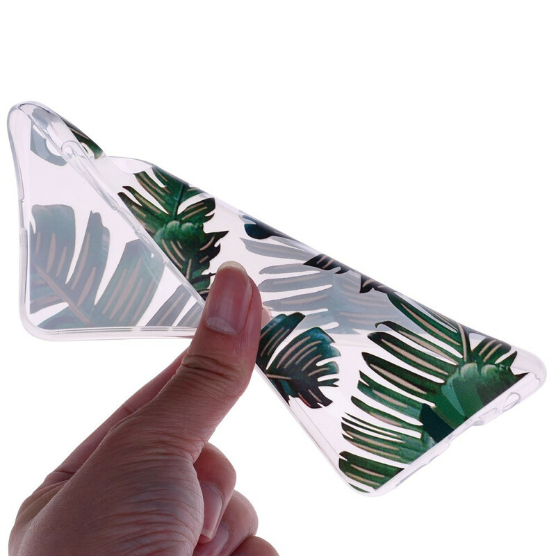 Coque Samsung Galaxy A70 Transparente Feuilles Vertes Coque Samsung Galaxy A70 Transparente Feuilles Vertes