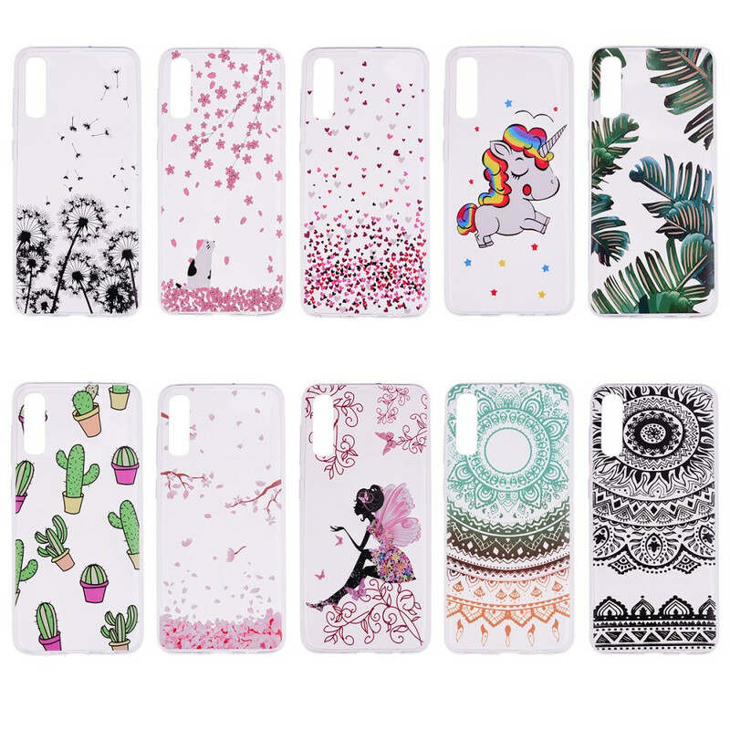 Coque Samsung Galaxy A70 Transparente Feuilles Vertes Coque Samsung Galaxy A70 Transparente Feuilles Vertes