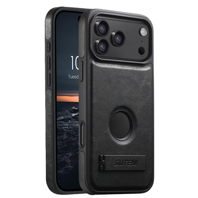 Coque iPhone 18 Pro Max / 17 Pro Max Magnétique Effet Cuir avec Support