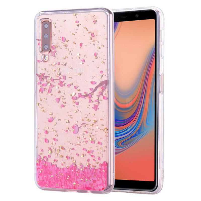 Coque Samsung Galaxy A70 Pétales et Paillettes Coque Samsung Galaxy A70 Pétales et Paillettes