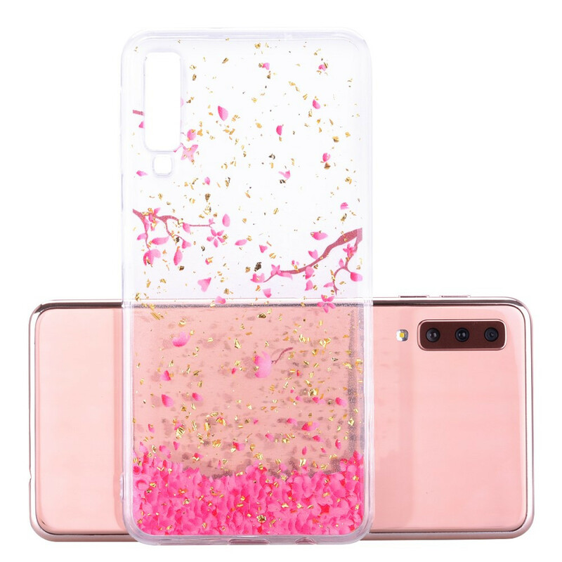 Coque Samsung Galaxy A70 Pétales et Paillettes Coque Samsung Galaxy A70 Pétales et Paillettes