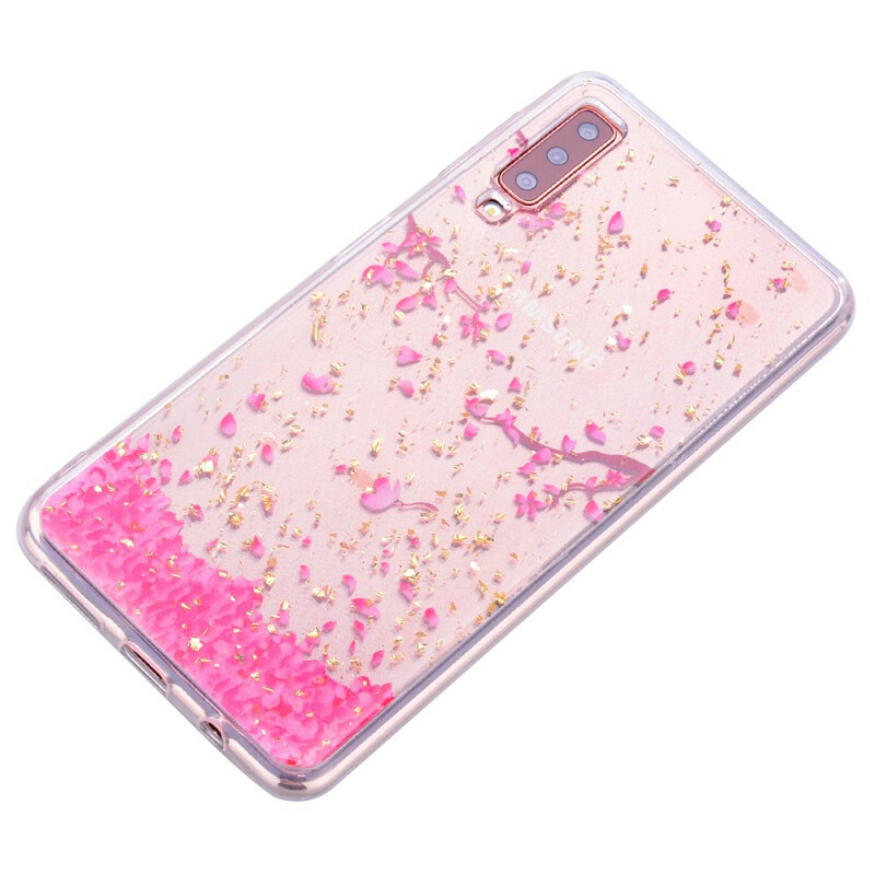Coque Samsung Galaxy A70 Pétales et Paillettes Coque Samsung Galaxy A70 Pétales et Paillettes