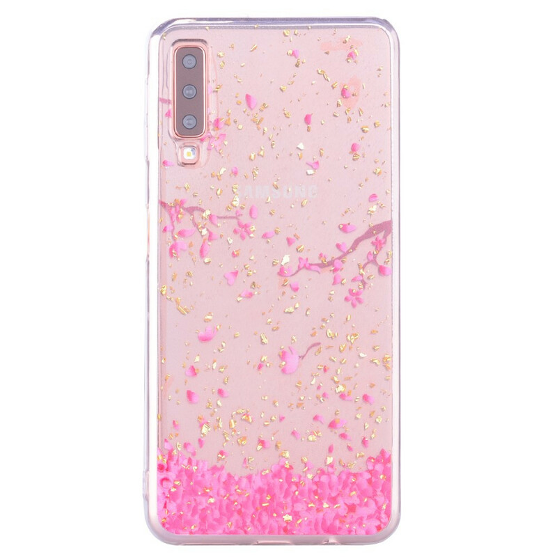 Coque Samsung Galaxy A70 Pétales et Paillettes Coque Samsung Galaxy A70 Pétales et Paillettes
