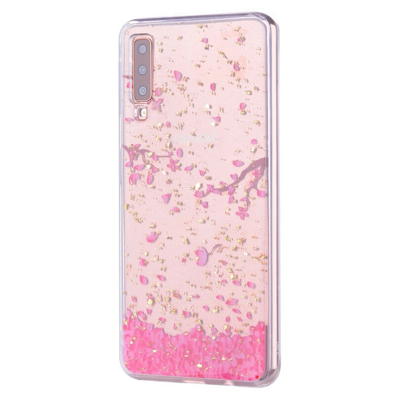 Coque Samsung Galaxy A70 Pétales et Paillettes Coque Samsung Galaxy A70 Pétales et Paillettes