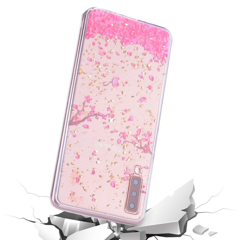Coque Samsung Galaxy A70 Pétales et Paillettes Coque Samsung Galaxy A70 Pétales et Paillettes