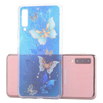 Coque Samsung Galaxy A70 Papillons et Paillettes Coque Samsung Galaxy A70 Papillons et Paillettes