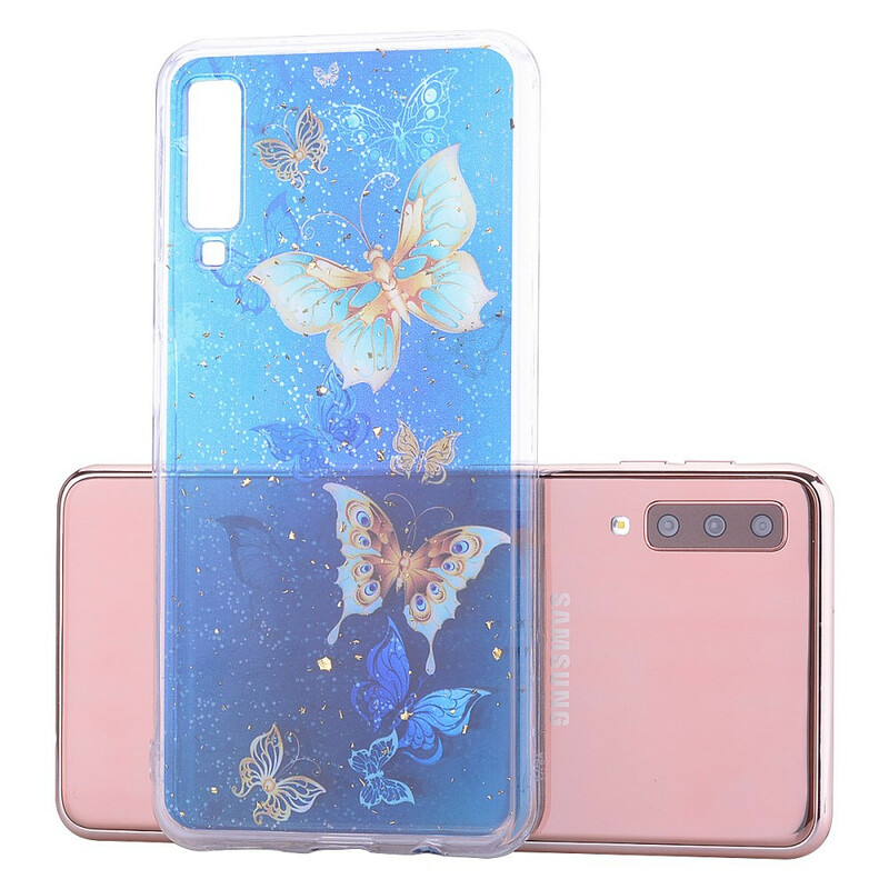 Coque Samsung Galaxy A70 Papillons et Paillettes Coque Samsung Galaxy A70 Papillons et Paillettes