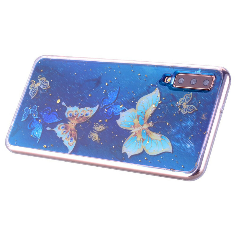 Coque Samsung Galaxy A70 Papillons et Paillettes Coque Samsung Galaxy A70 Papillons et Paillettes