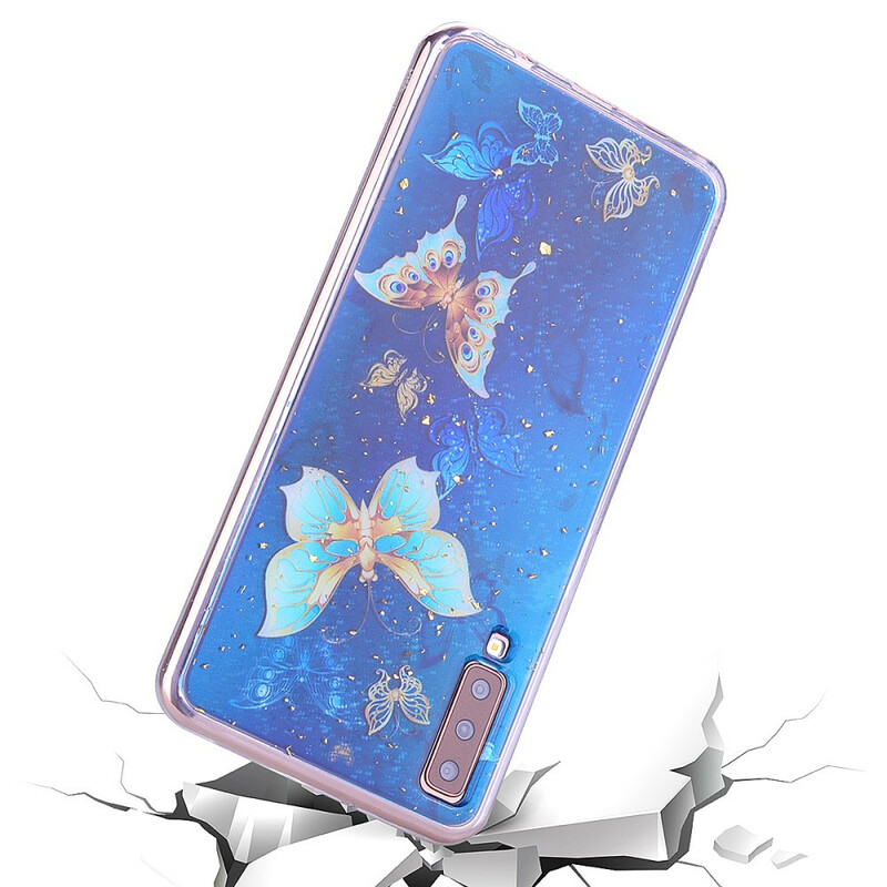 Coque Samsung Galaxy A70 Papillons et Paillettes Coque Samsung Galaxy A70 Papillons et Paillettes