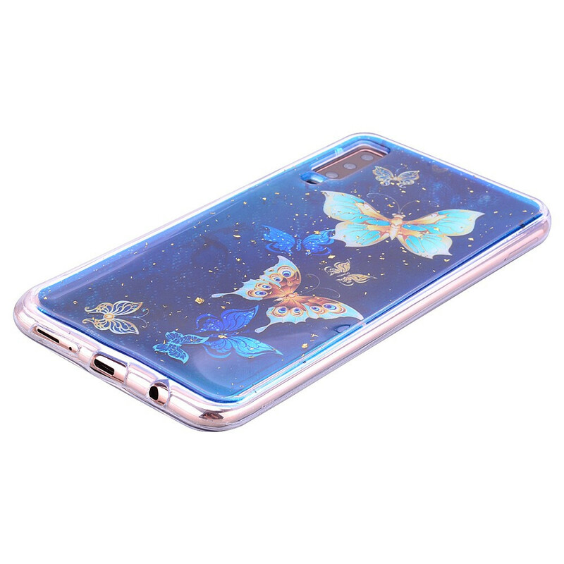 Coque Samsung Galaxy A70 Papillons et Paillettes Coque Samsung Galaxy A70 Papillons et Paillettes
