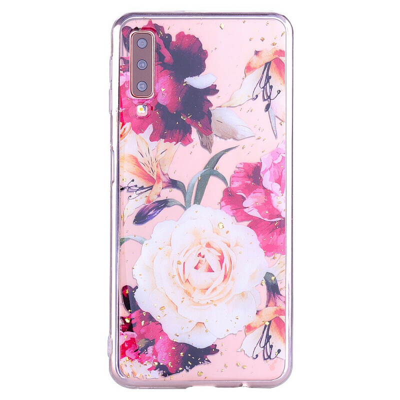 Coque Samsung Galaxy A70 Floralies et Paillettes Coque Samsung Galaxy A70 Floralies et Paillettes