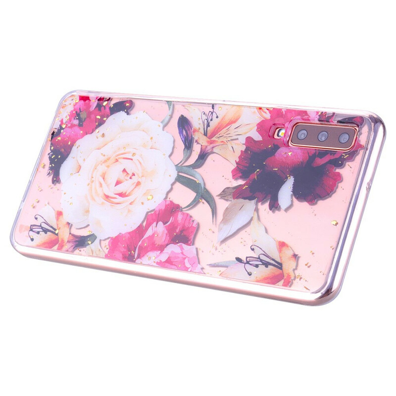 Coque Samsung Galaxy A70 Floralies et Paillettes Coque Samsung Galaxy A70 Floralies et Paillettes