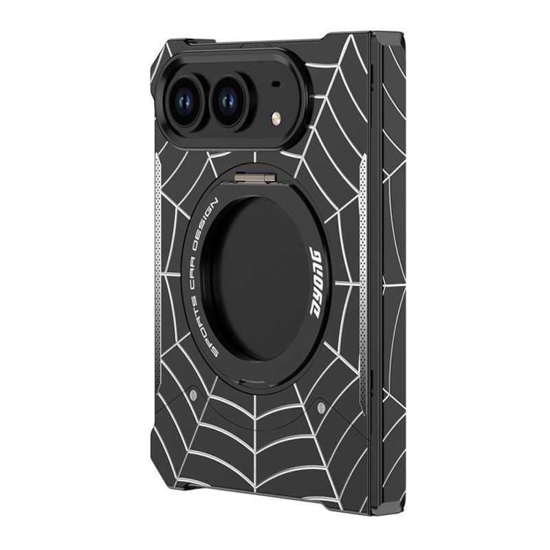 Coque iPhone Duo Magnétique Spider Web avec Anneau Rotatif