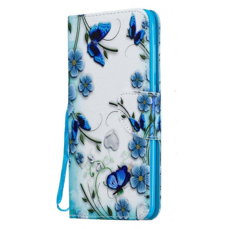 Housse Samsung Galaxy A70 Papillons Colorés et Lanière Amovible Housse Samsung Galaxy A70 Papillons Colorés et Lanière Amovible