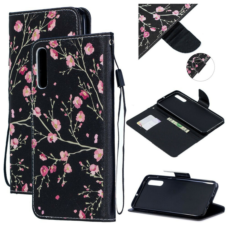 Housse Samsung Galaxy A70 Florale à Lanière Amovible Housse Samsung Galaxy A70 Florale à Lanière Amovible