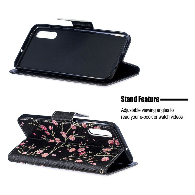Housse Samsung Galaxy A70 Florale à Lanière Amovible Housse Samsung Galaxy A70 Florale à Lanière Amovible