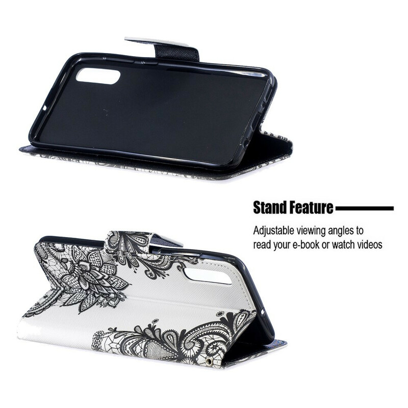 Housse Samsung Galaxy A70 Dentelle à Lanière Amovible Housse Samsung Galaxy A70 Dentelle à Lanière Amovible