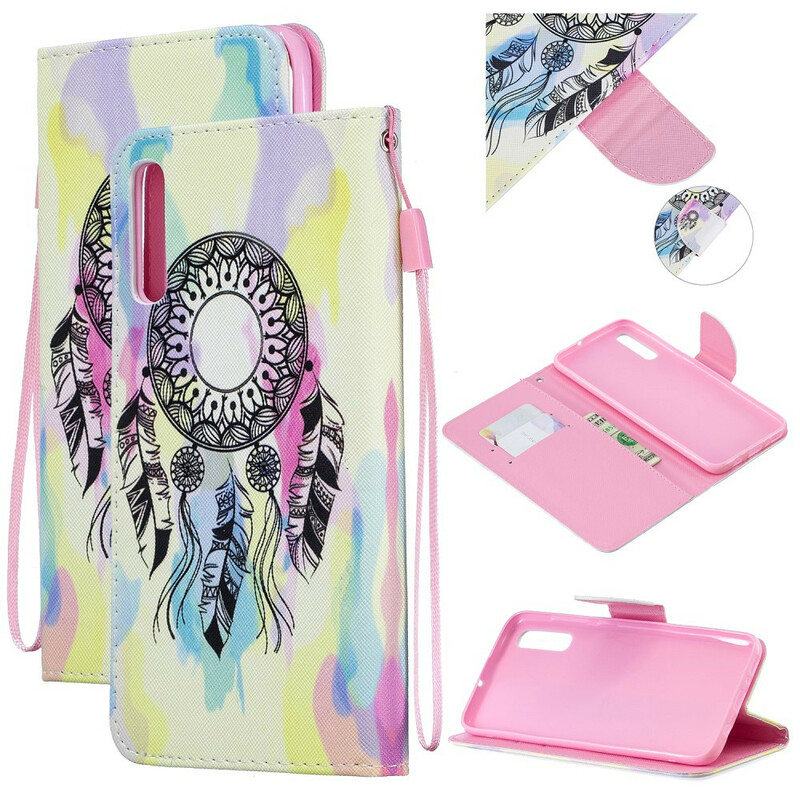Housse Samsung Galaxy A70 Attrape Rêves Aquarelle à Lanière Amovible Housse Samsung Galaxy A70 Attrape Rêves Aquarelle à Lanière Amovible