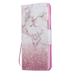 Housse Samsung Galaxy A70 Marbre Rose à Lanière Amovible Housse Samsung Galaxy A70 Marbre Rose à Lanière Amovible