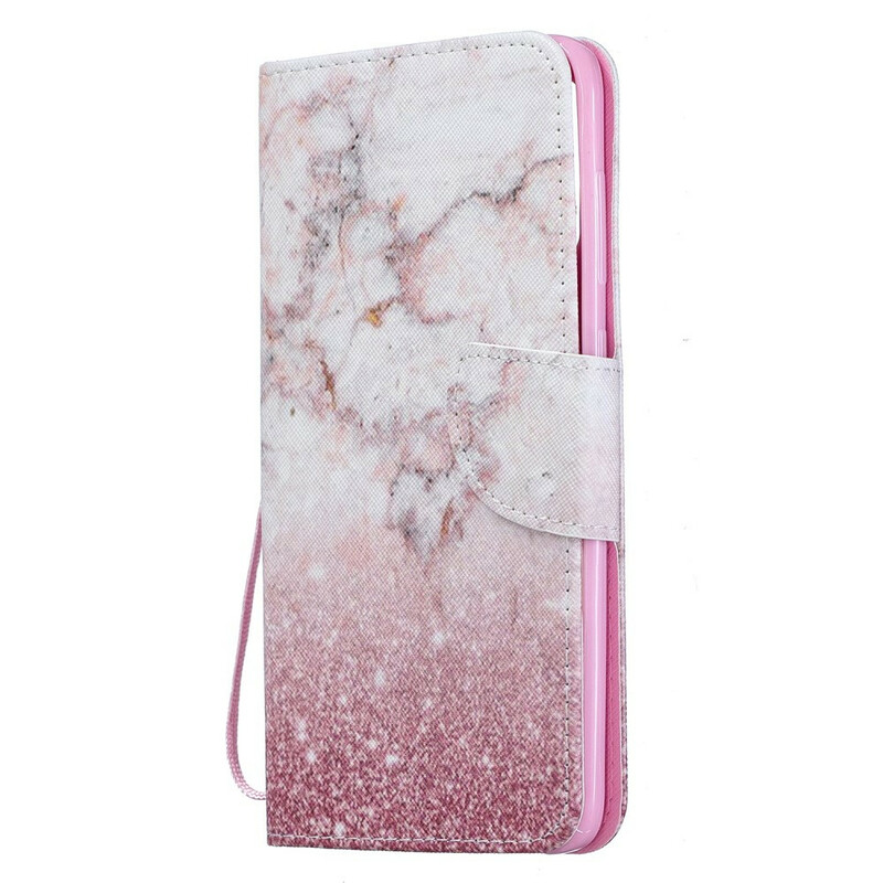 Housse Samsung Galaxy A70 Marbre Rose à Lanière Amovible Housse Samsung Galaxy A70 Marbre Rose à Lanière Amovible
