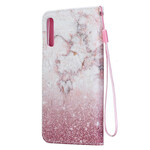 Housse Samsung Galaxy A70 Marbre Rose à Lanière Amovible Housse Samsung Galaxy A70 Marbre Rose à Lanière Amovible