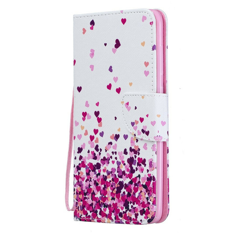 Housse Samsung Galaxy A70 Coeurs à Lanière Amovible Housse Samsung Galaxy A70 Coeurs à Lanière Amovible