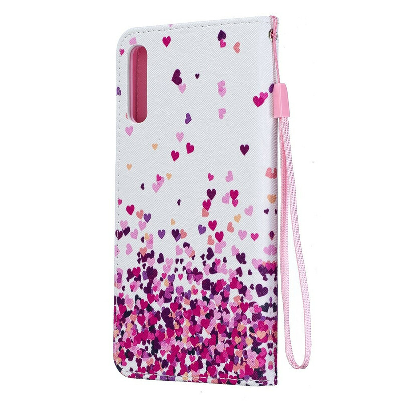 Housse Samsung Galaxy A70 Coeurs à Lanière Amovible Housse Samsung Galaxy A70 Coeurs à Lanière Amovible