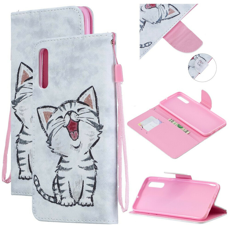 Housse Samsung Galaxy A70 Chaton avec Lanière Amovible Housse Samsung Galaxy A70 Chaton avec Lanière Amovible