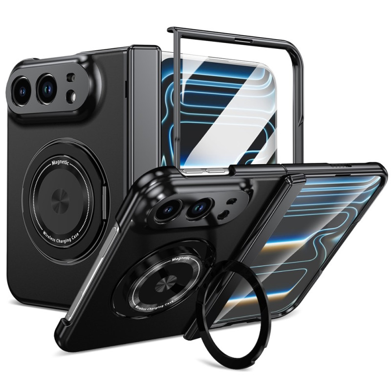 Coque iPhone Duo Magnétique avec Anneau Rotatif et Verre Trempé