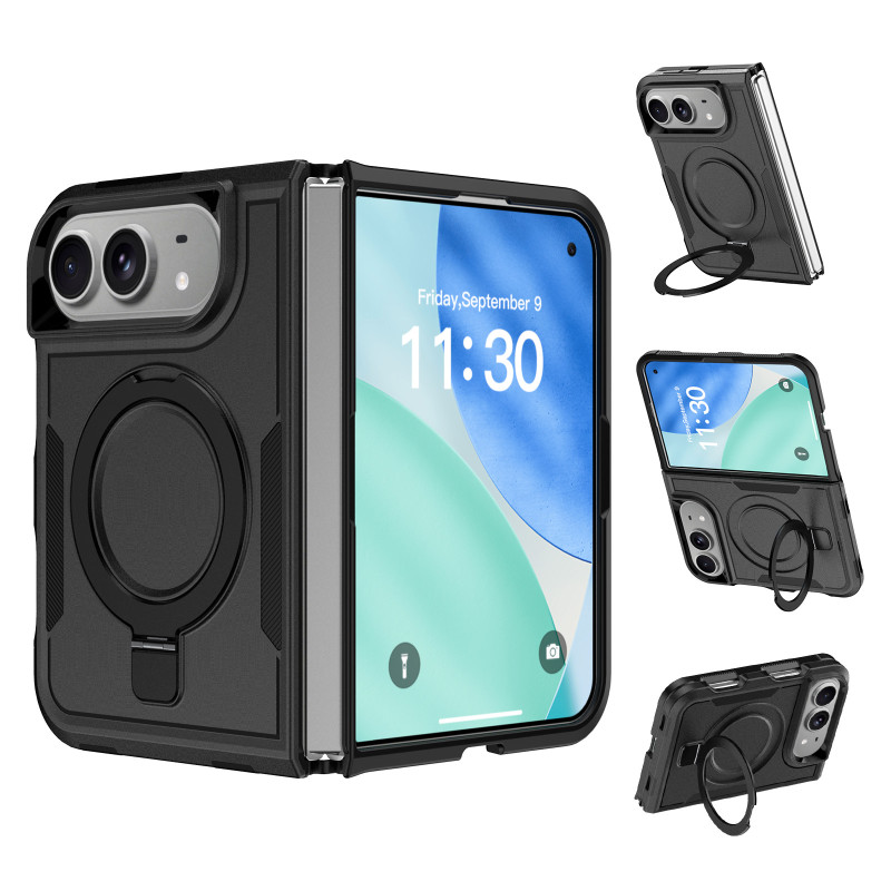 Coque iPhone Duo Magnétique Antichoc avec Anneau Support Rotatif