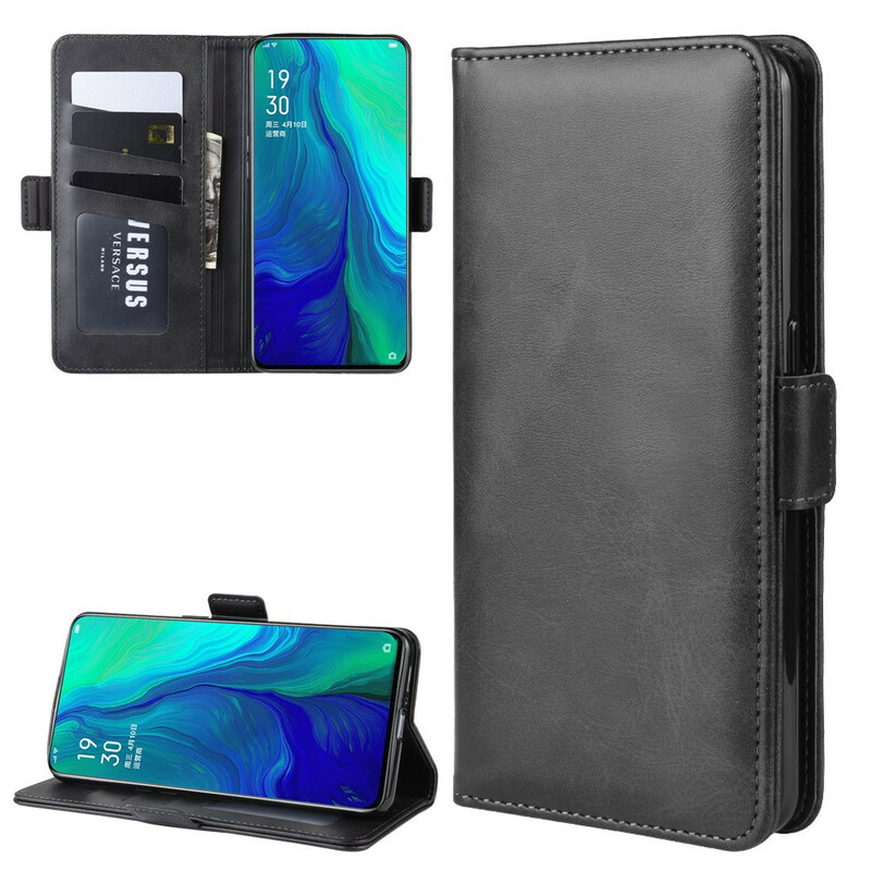 Housse Oppo Reno 10x Zoom Rabat Double Housse Oppo Reno 10x Zoom Rabat Double