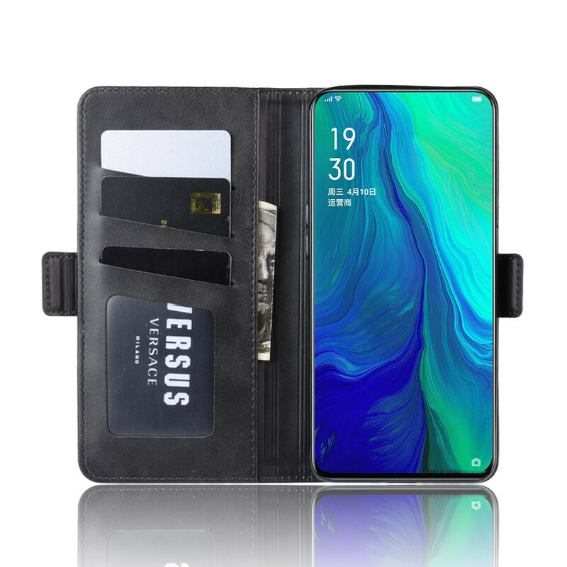 Housse Oppo Reno 10x Zoom Rabat Double Housse Oppo Reno 10x Zoom Rabat Double