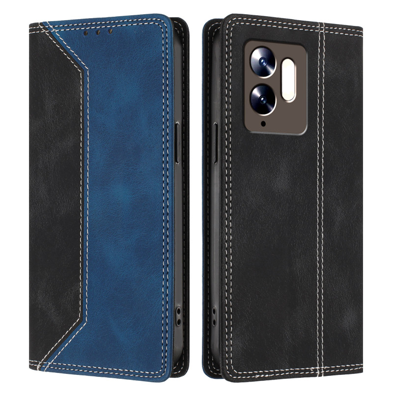 Flip Cover Poco C95 Pro Effet Daim Bicolore