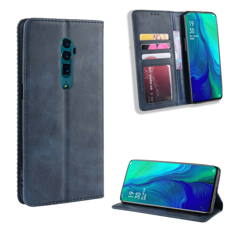Flip Cover Oppo Reno 10x Zoom Effet Cuir Vintage Stylisé Flip Cover Oppo Reno 10x Zoom Effet Cuir Vintage Stylisé