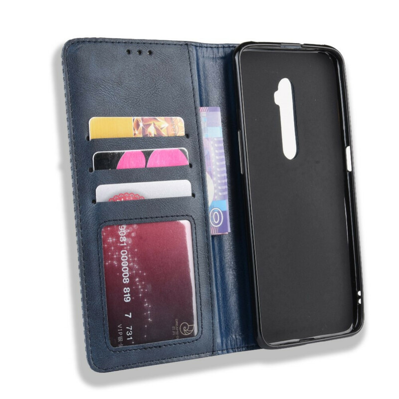 Flip Cover Oppo Reno 10x Zoom Effet Cuir Vintage Stylisé Flip Cover Oppo Reno 10x Zoom Effet Cuir Vintage Stylisé