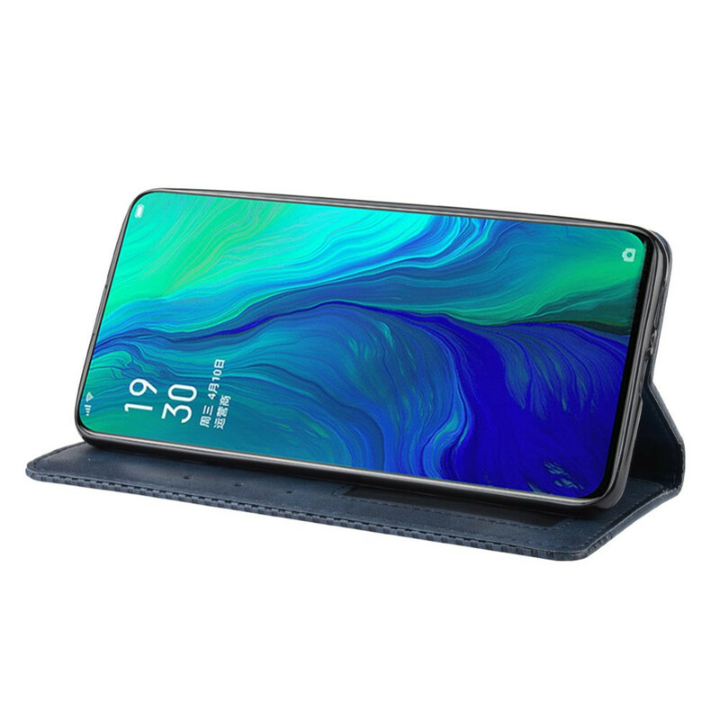 Flip Cover Oppo Reno 10x Zoom Effet Cuir Vintage Stylisé Flip Cover Oppo Reno 10x Zoom Effet Cuir Vintage Stylisé