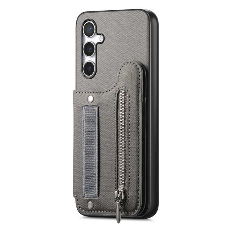 Coque Samsung Galaxy A18 4G / A17 4G / 5G Porte-Cartes Anti-RFID Effet Jean avec Bracelet