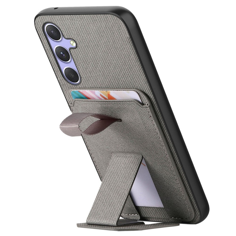 Coque Samsung Galaxy A18 4G / A17 4G / 5G Effet Tissu avec Porte-Carte et Support