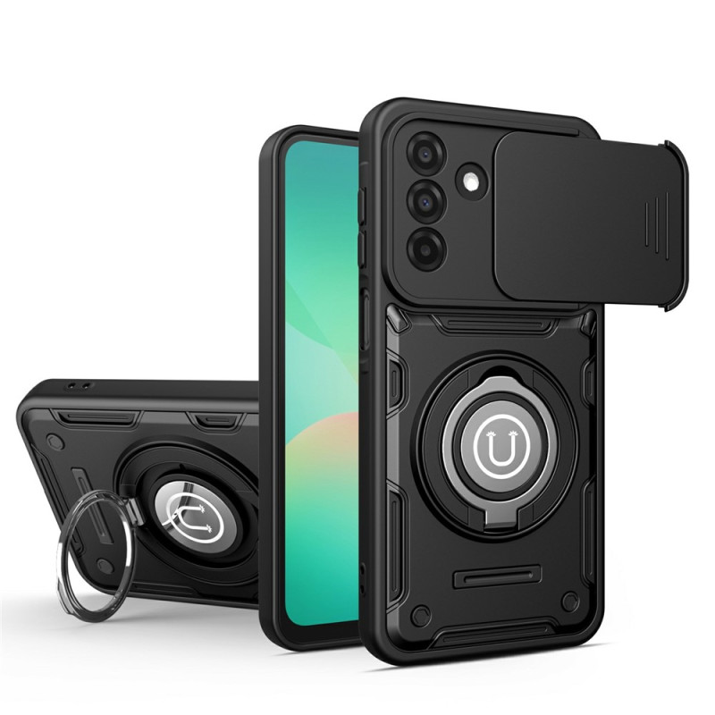 Coque Samsung Galaxy A18 4G / A17 4G / 5G Cache Caméra Coulissant et Anneau Support